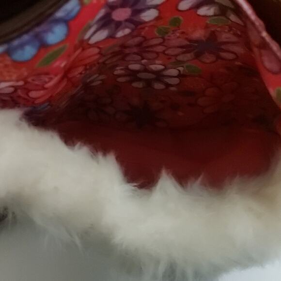 Desigual Floral Faux Fur Crossbody Bag Boho Chic Colorful Winter Retro Festival - Picture 8 of 10